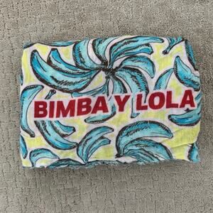 BIMBA Y LOLA Rare Distressed Banana Plantain Scarf Blue Yellow